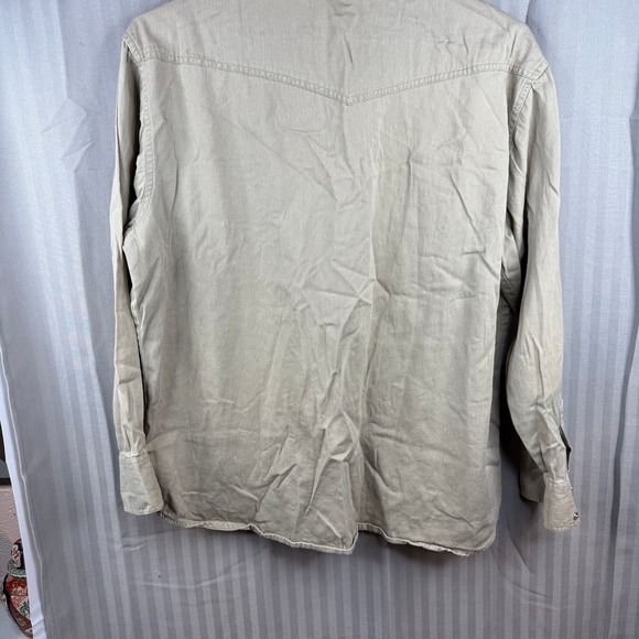 C.E. SCHMIDT Work Wear Shirt Men's Sz XL Beige Pearl Snap Western cotton - Picture 3 of 5